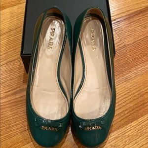 Green Prada flats